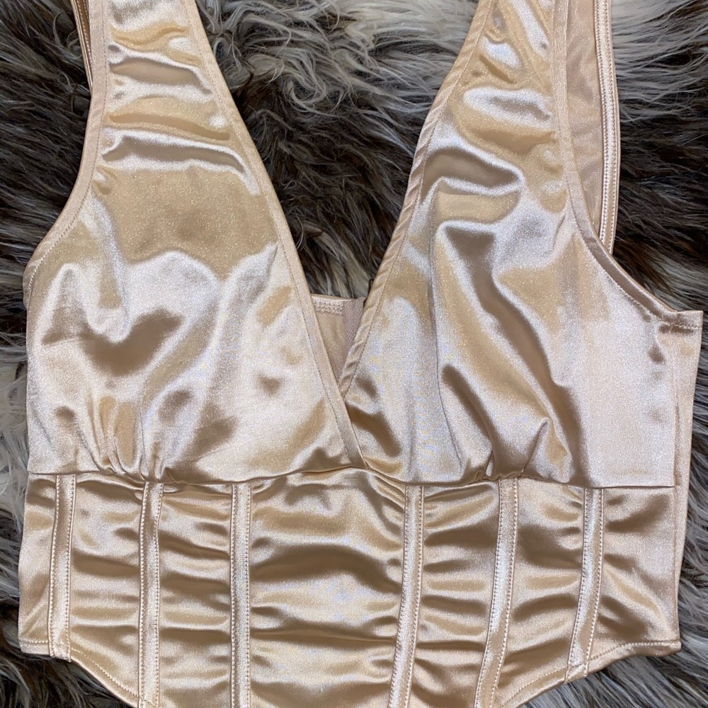 High end boutique satin top